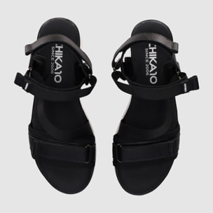 Sandalias de Tejido - Negro - Tacón: 7 cm