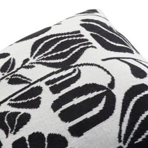 Coussin effet tricot "Twisted lime" noir & blanc 40x40cm