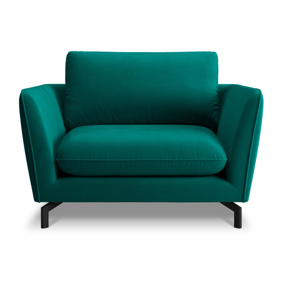 Fauteuil xl "Podium" en velours pétrole