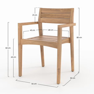 Lot de 2 chaises de jardin en bois de teck recyclé - Yogy