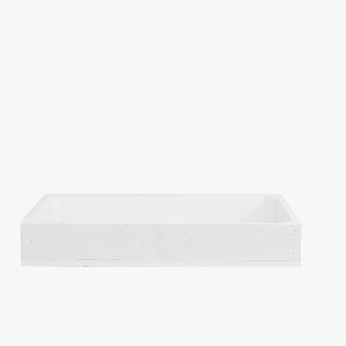 Petite boîte en bois massif blanc Hauteur: 7.5 Longueur: 49 Largeur: 29.5