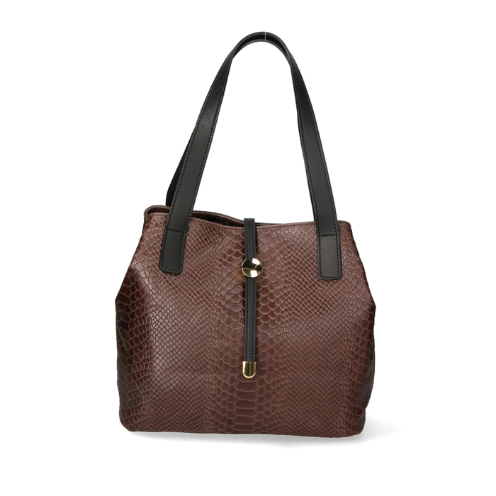 Borsa a mano da Donna Clarissa in Vera Pelle Made in Italy 26x32x15 cm