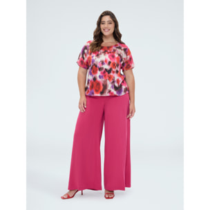 Fiorella Rubino - Blusa stampa floreale in viscosa - Fucsia