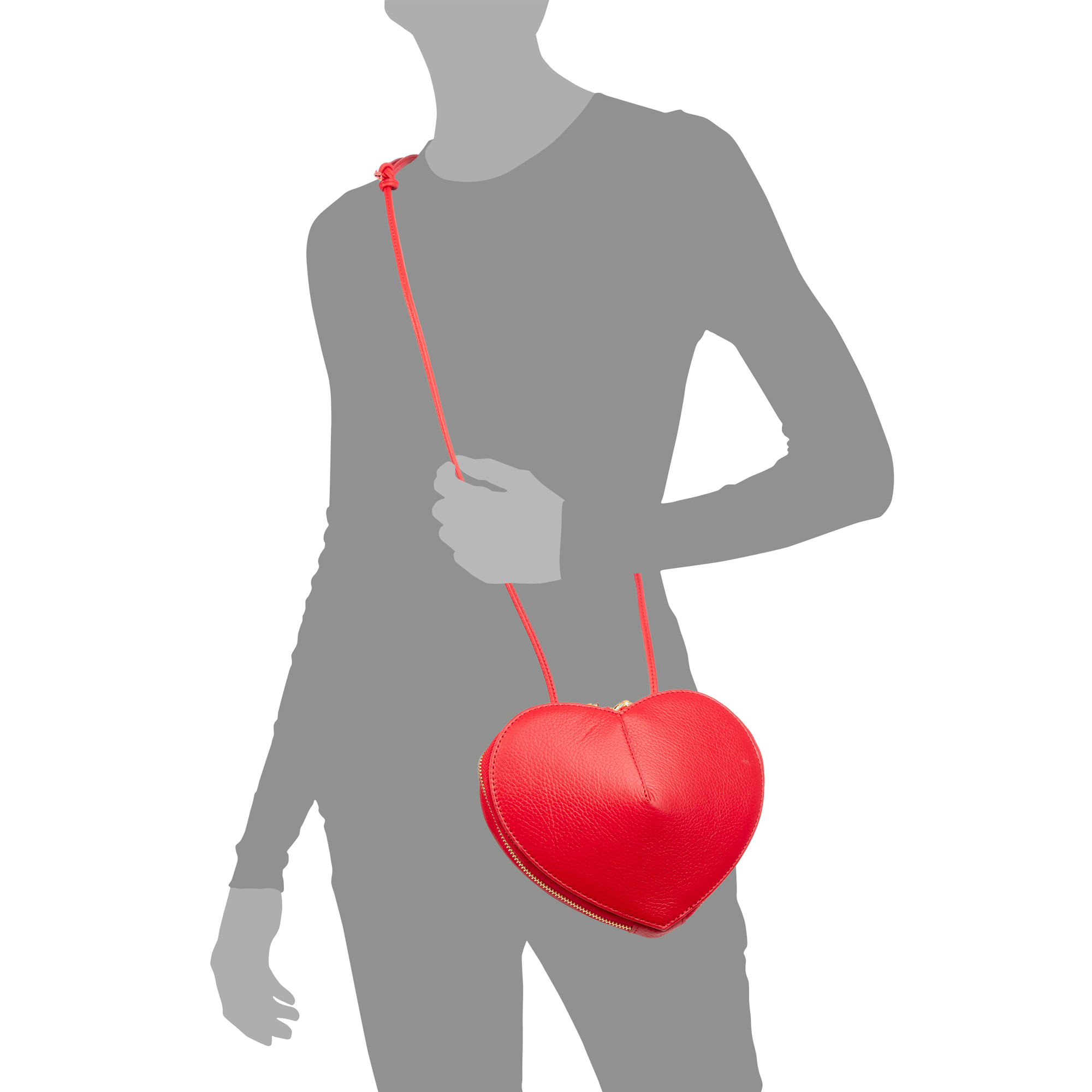 Barbaresco bolso de hombro mujer, con forma de corazón. Piel auténtica Dollaro.