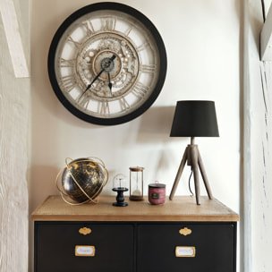 Sablier cylindre Sarah H.16cm manguier et verre