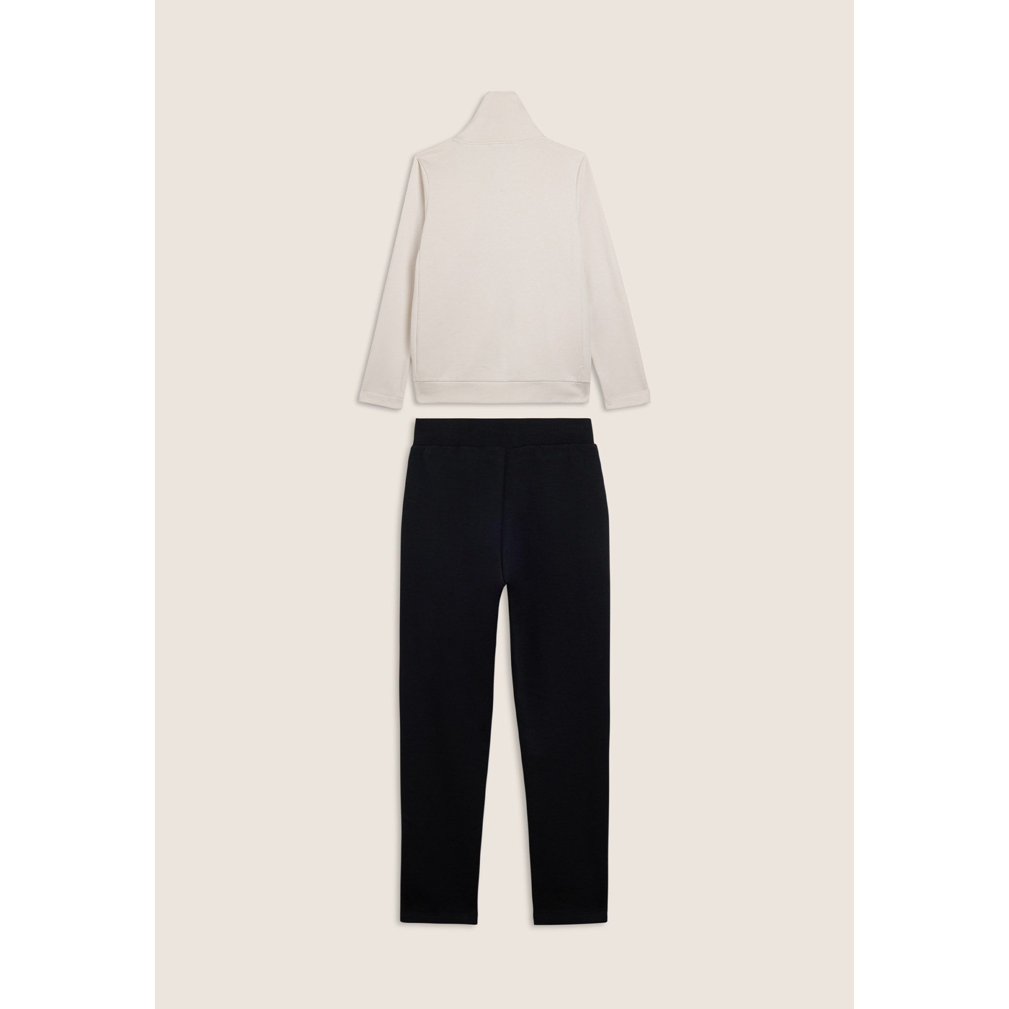 Tuta sportiva collo alto con scritta in strass