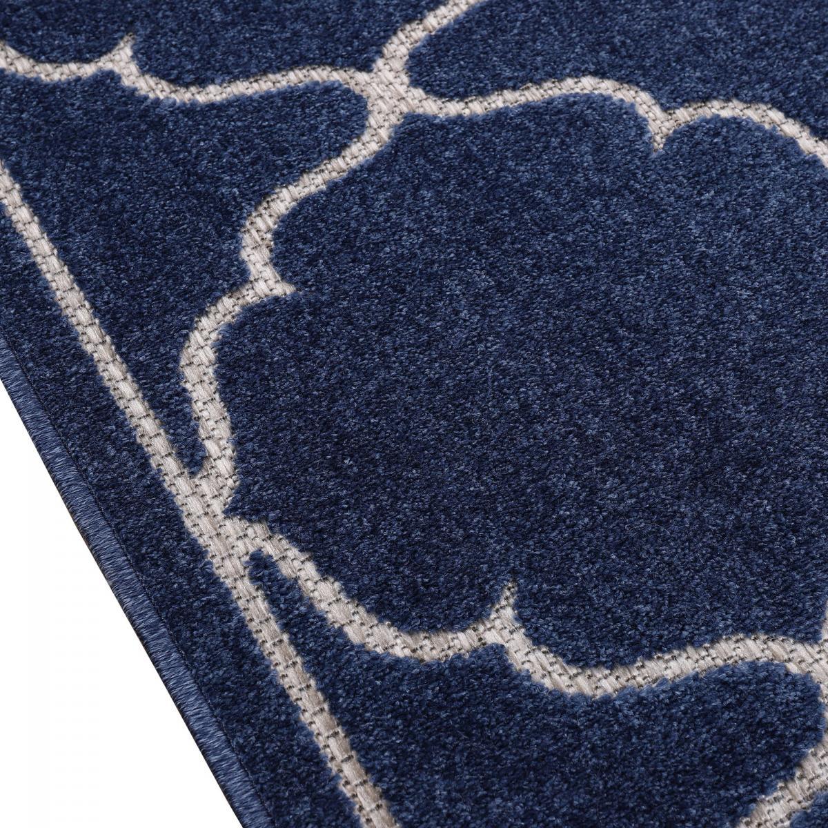 Tapis extérieur tissé kilim rond CULA