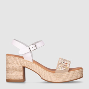 Sandalias de Piel - Blanco - Tacón: 5 cm