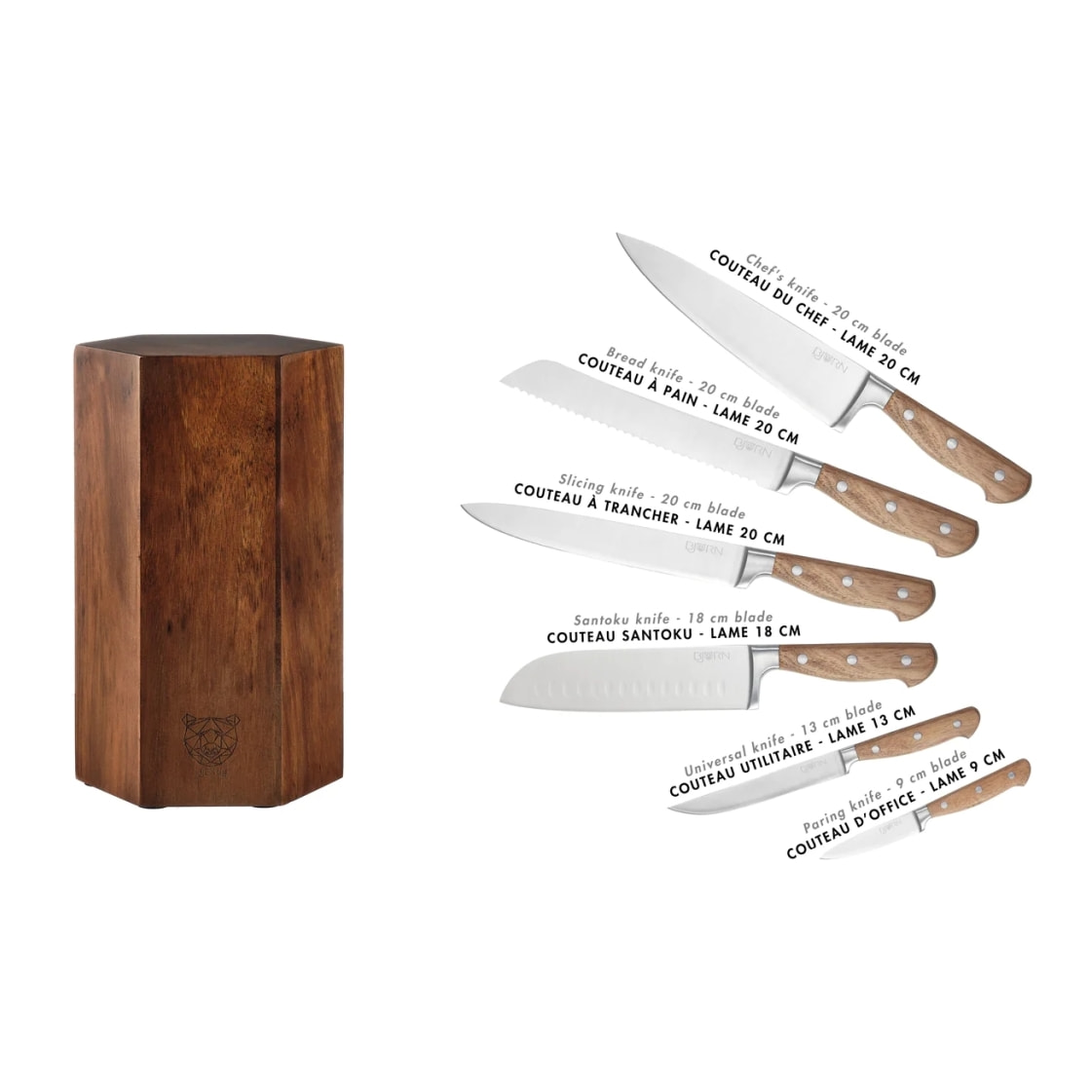 Bloc couteaux de cuisine JAKOB IMATRA - 7 pièces