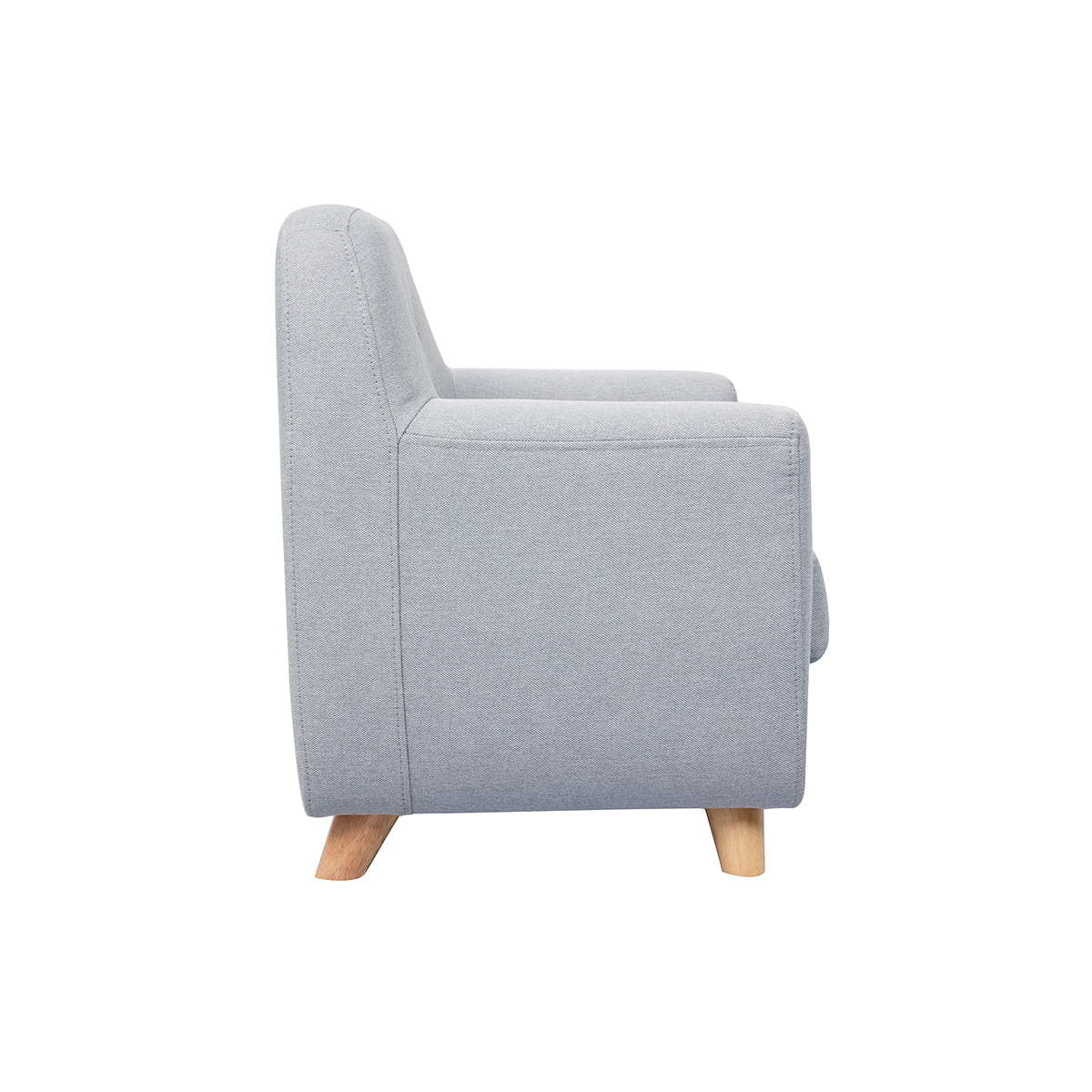 Fauteuil enfant scandinave en tissu gris clair et bois clair NORKID