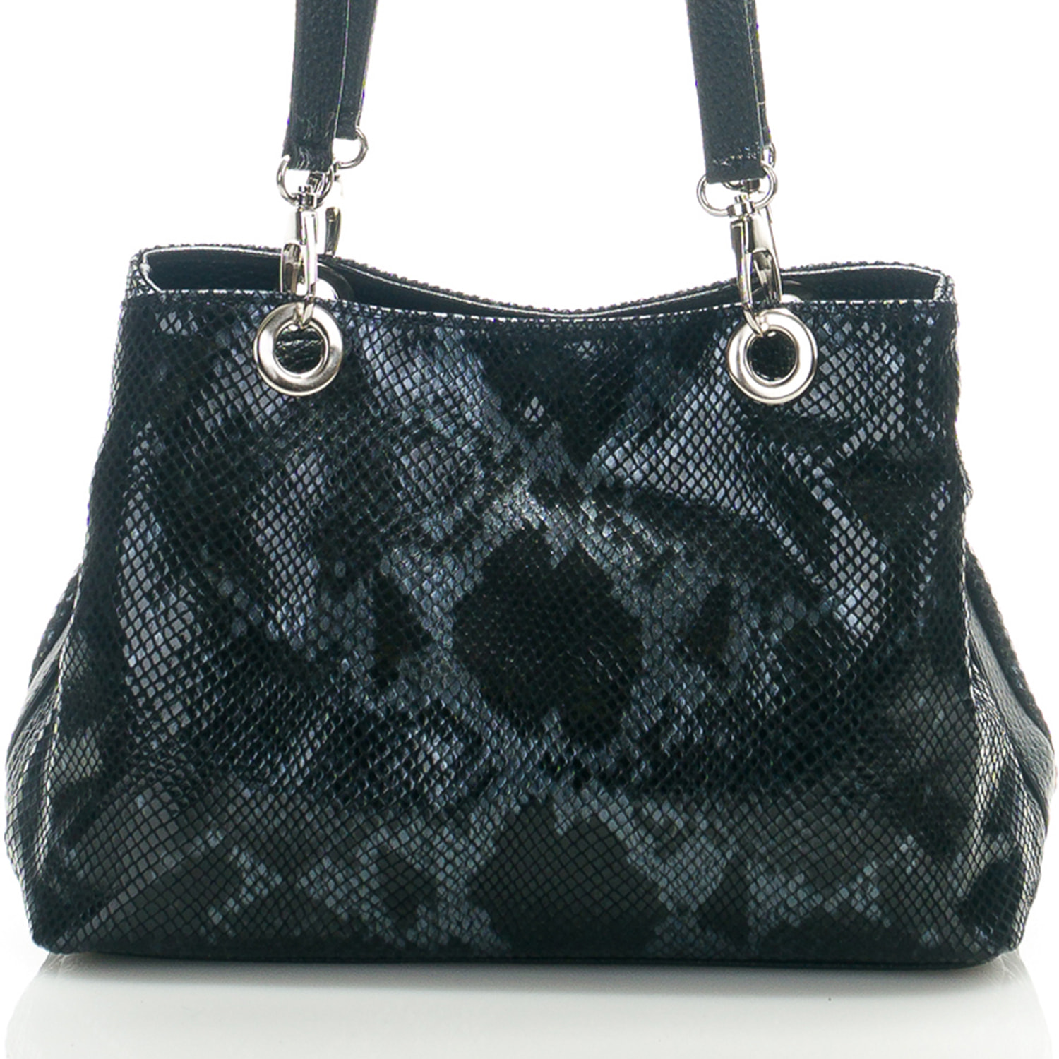 Borsa Donna in vera pelle Made in Italy colore Nero dimensioni cm 30x27x12