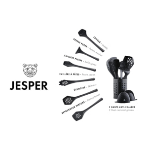 Set d'ustensiles de cuisine en thermoplastique JESPER - 9 pièces