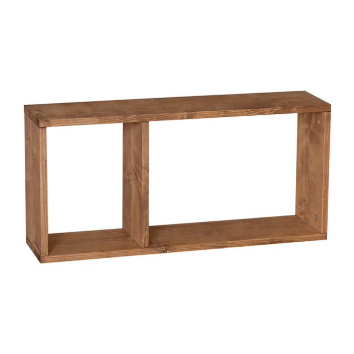 Mobilier d'appoint en bois massif ton chêne foncé avec 1 séparateur Hauteur: 38 Longueur: 80 Largeur: 20