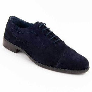 Zapato Oxford De Piel - Azul