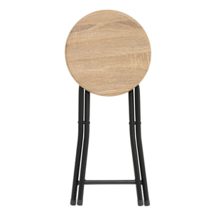 Tabourets pliants effet bois naturel