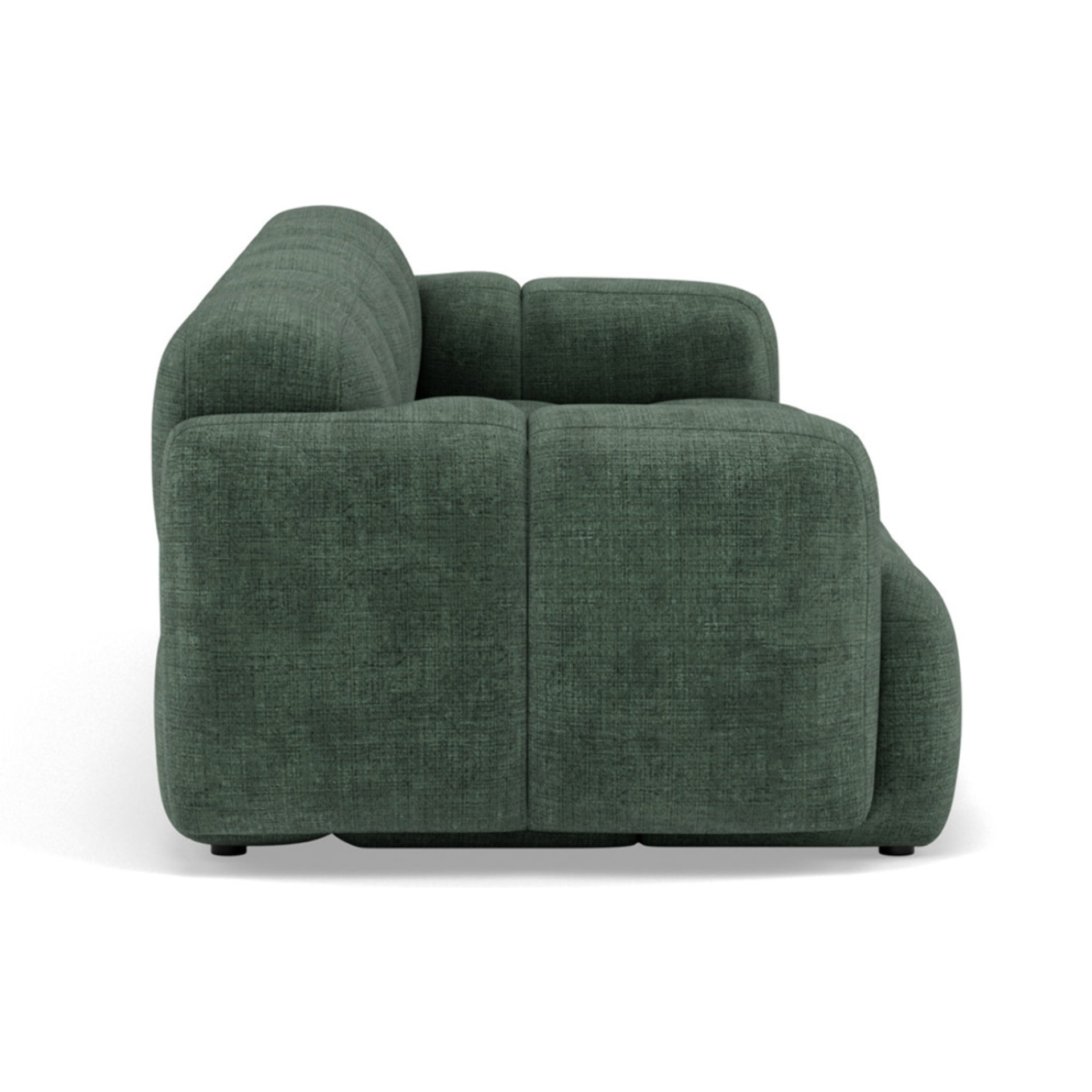 Grace - canapé modulable 3 places en velours texturé - Vert