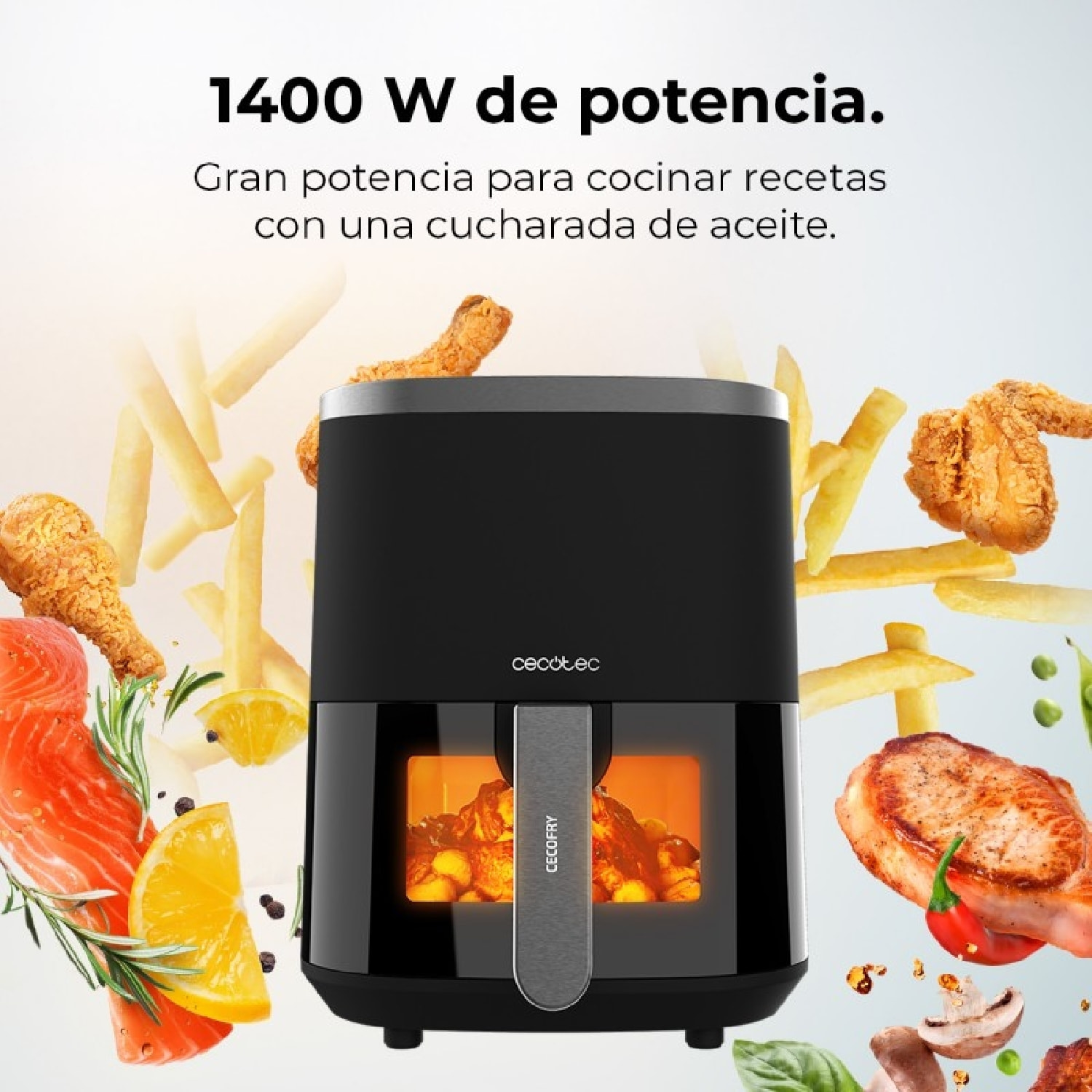 Freidora de Aire sin Aceite de 4 L con Ventana Cecofry Fantastik Window 4000 Air