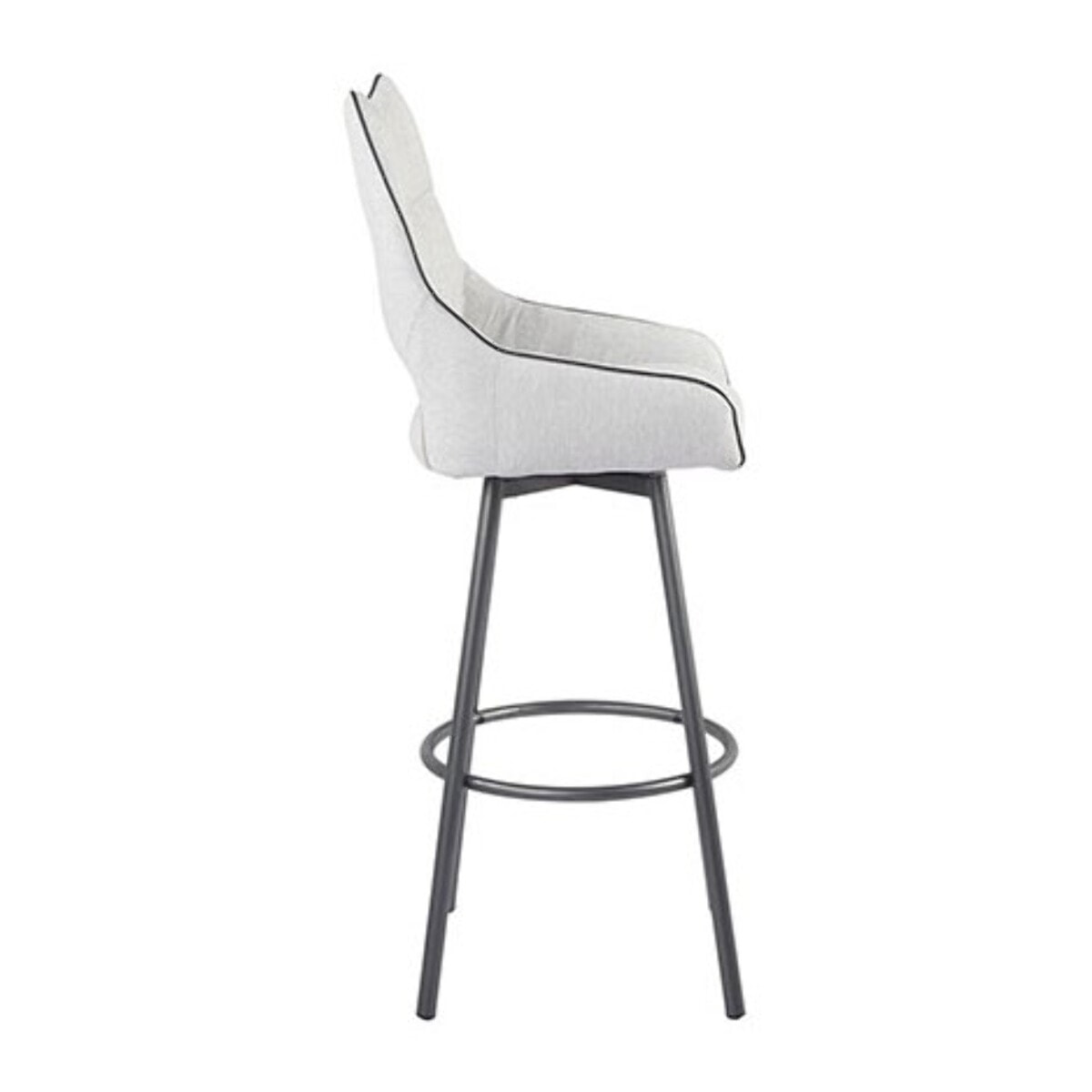 Chaise haute pivotante tissu & pieds métal - KEN