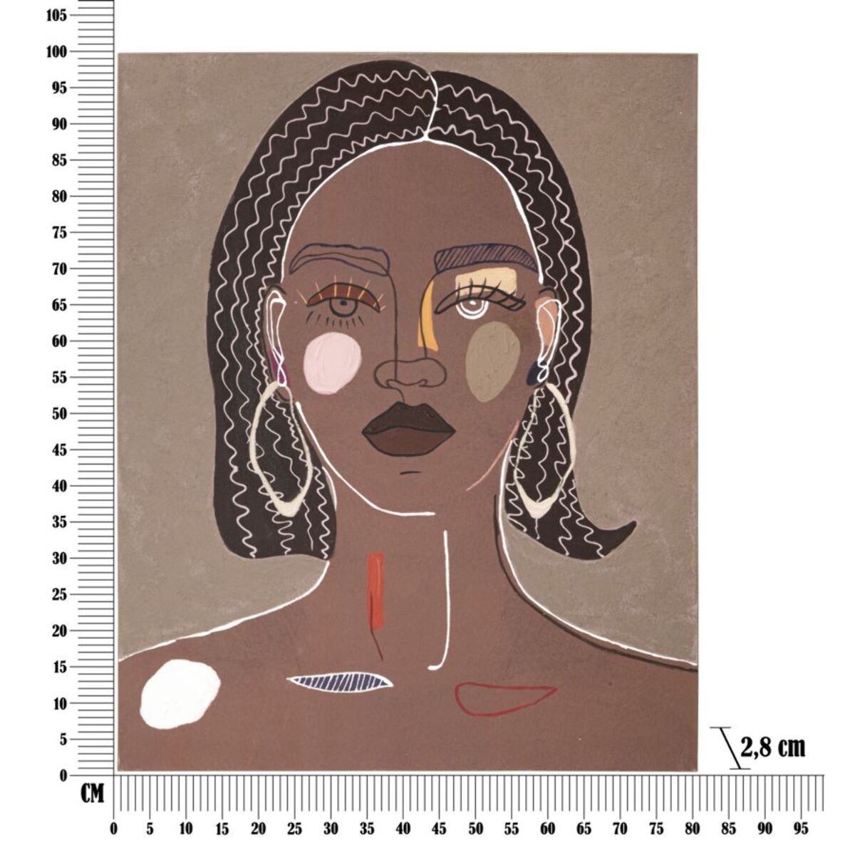 DIPINTO SU TELA TRIBAL -A- CM 80X2,8X100