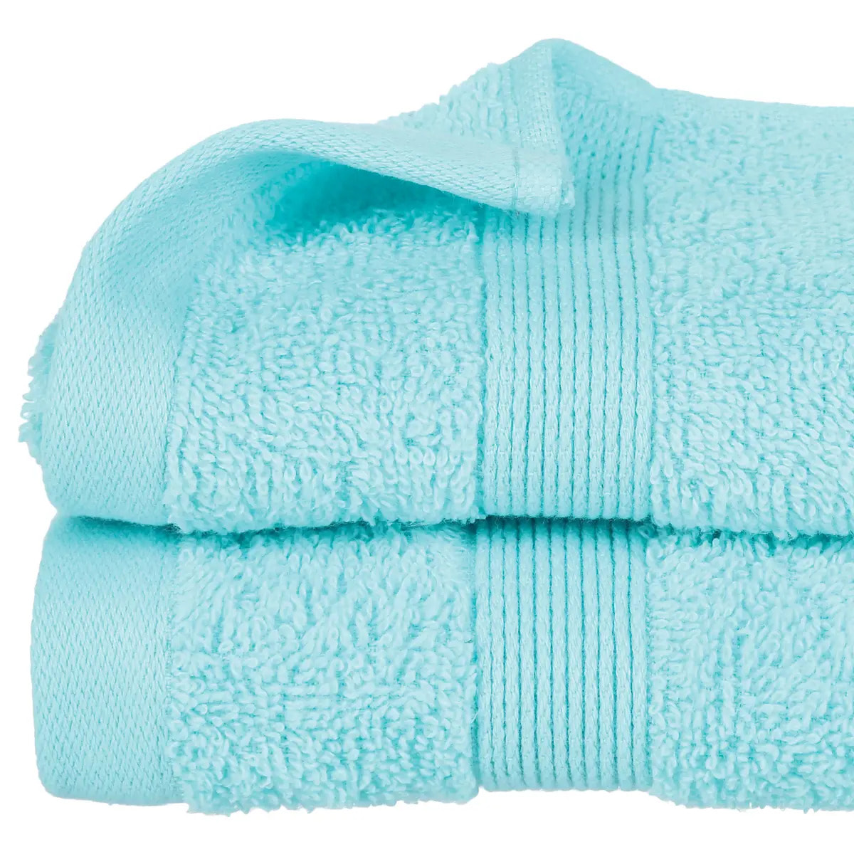 Serviette invité "Praia" coton bleu turquoise 30x50cm