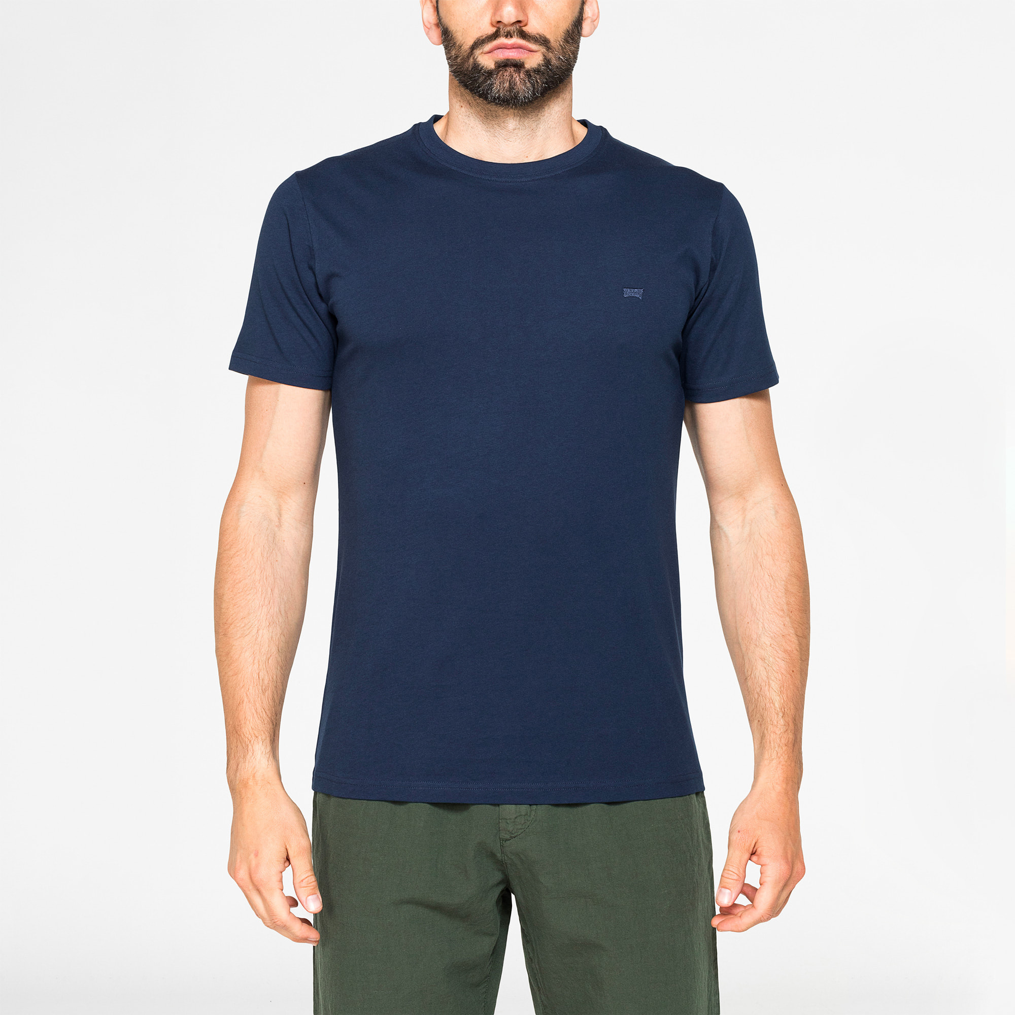 T-SHIRT GIROCOLLO IN COTONE TINTA UNITA