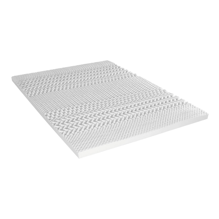 Surmatelas Mousse à Cellules Ouvertes, 6 cm, 7 Zones de Confort, Soutien Adapté