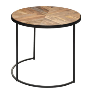 Lot de 2 tables gigognes "Basile" manguier D51/56cm