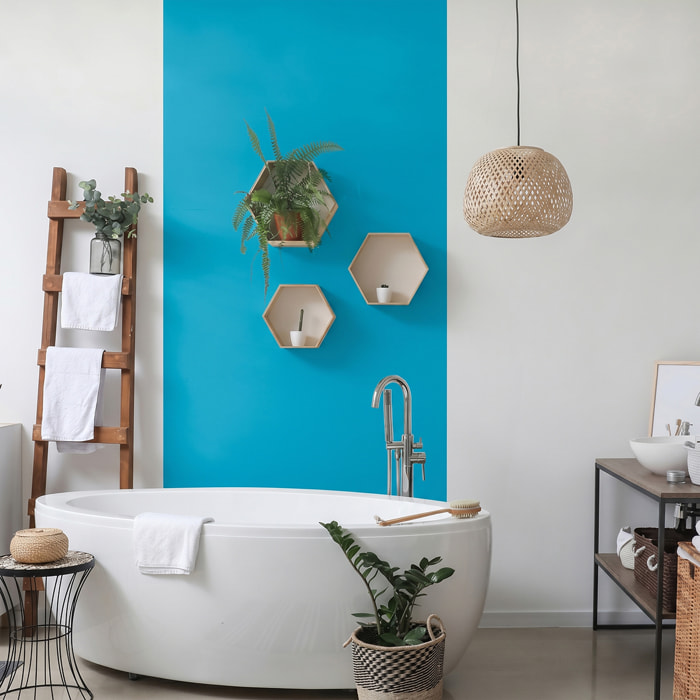 Rouleau adhésif décoratif Vinyle au Mètre - Bleu ciel - Sticker Lavable Imperméable Mur Cuisine Meubles