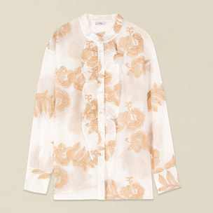Oltre - Camicia misto lyocell con ricami - Bianco