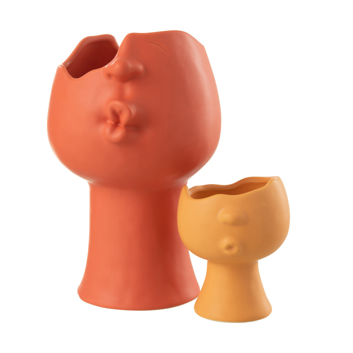 J-Line cache-pot Enya - porcelaine - teracotta - Ø 17 cm