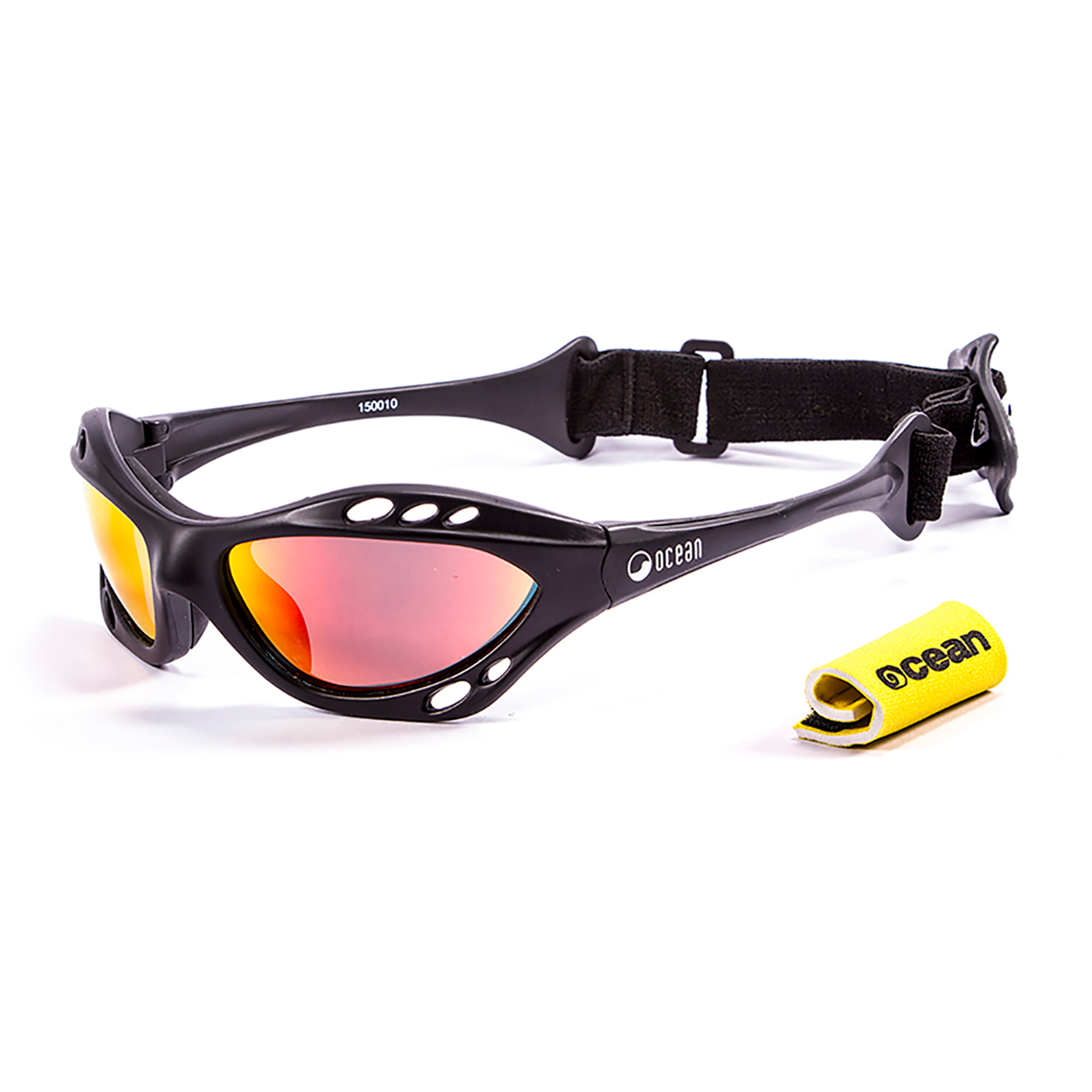 Gafas de deportes acuáticos OCEAN CUMBUCO - Negro mate / Revo roja