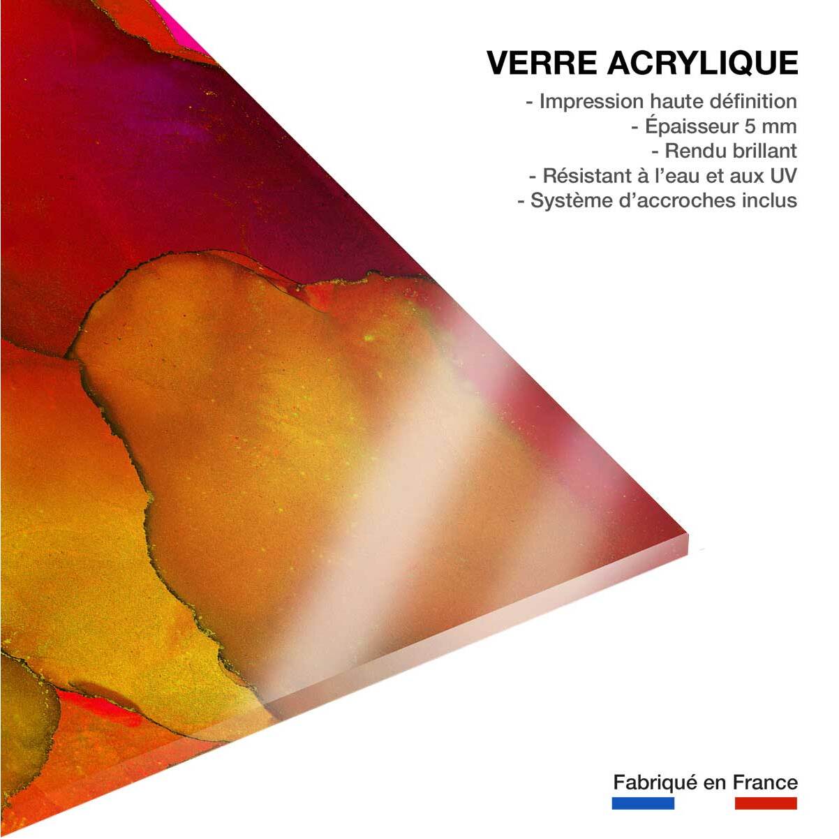 Tableau fragments orangés Tableau plexiglas