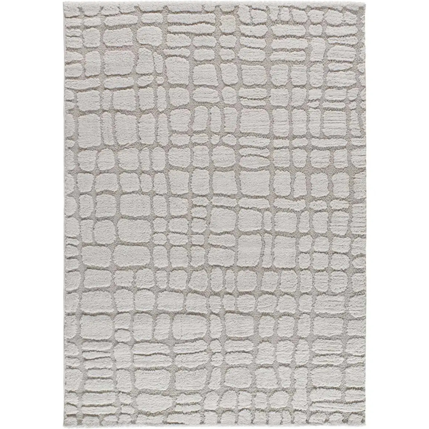 JUNO Alfombra geométrica con relieve gris, varias medidas disponibles.