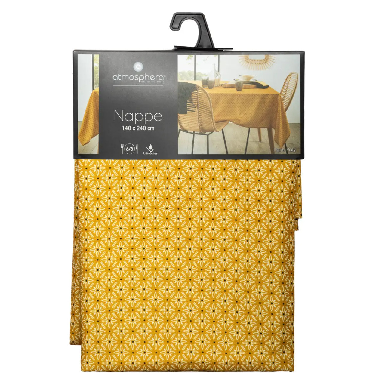 Nappe anti-tache "Paty" - jaune - 140x240 cm