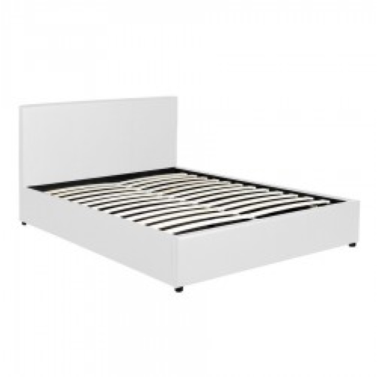 Lit coffre sommier relevable blanc + Matelas Memoire de Forme | Modele Rome Simili Cuir | Grande capacite de stockage