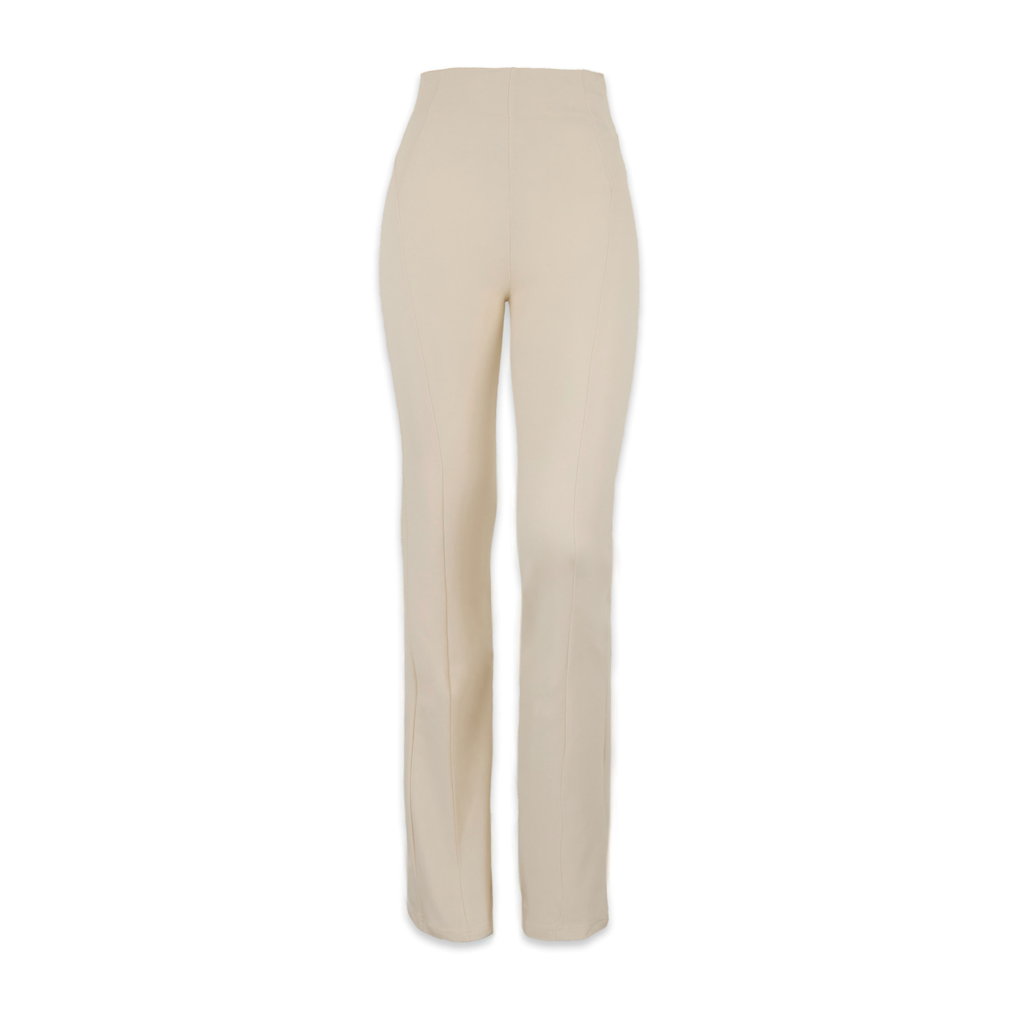 Pantaloni WR.UP flare vita alta in cotone con impunture