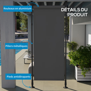 Store extérieur sur pied store manuel rétractable enroulable réglable gris foncé