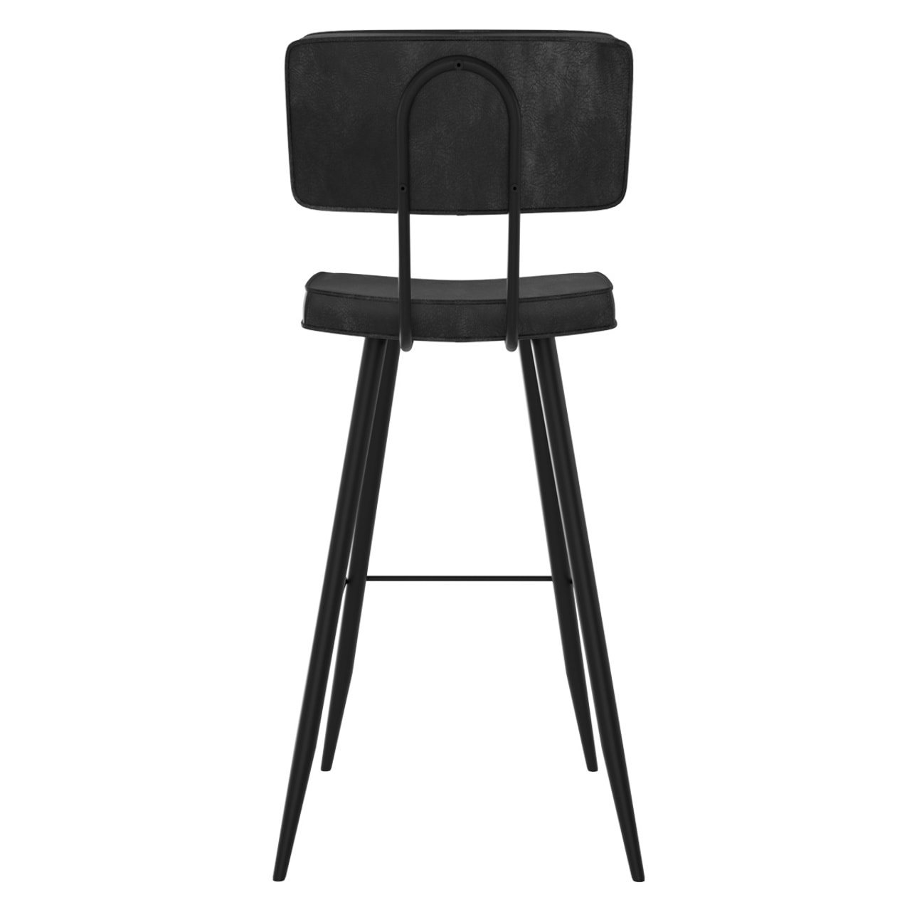 Lot de 2 chaises de bar grises/noires en cuir synthétique 75.5 cm - Texas