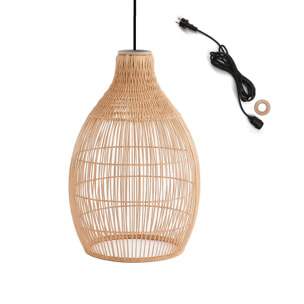Suspension sur secteur pour l'extérieur HOLIDAY OUTDOOR CABLE en poly rotin style bohème 5m de longueur de câble