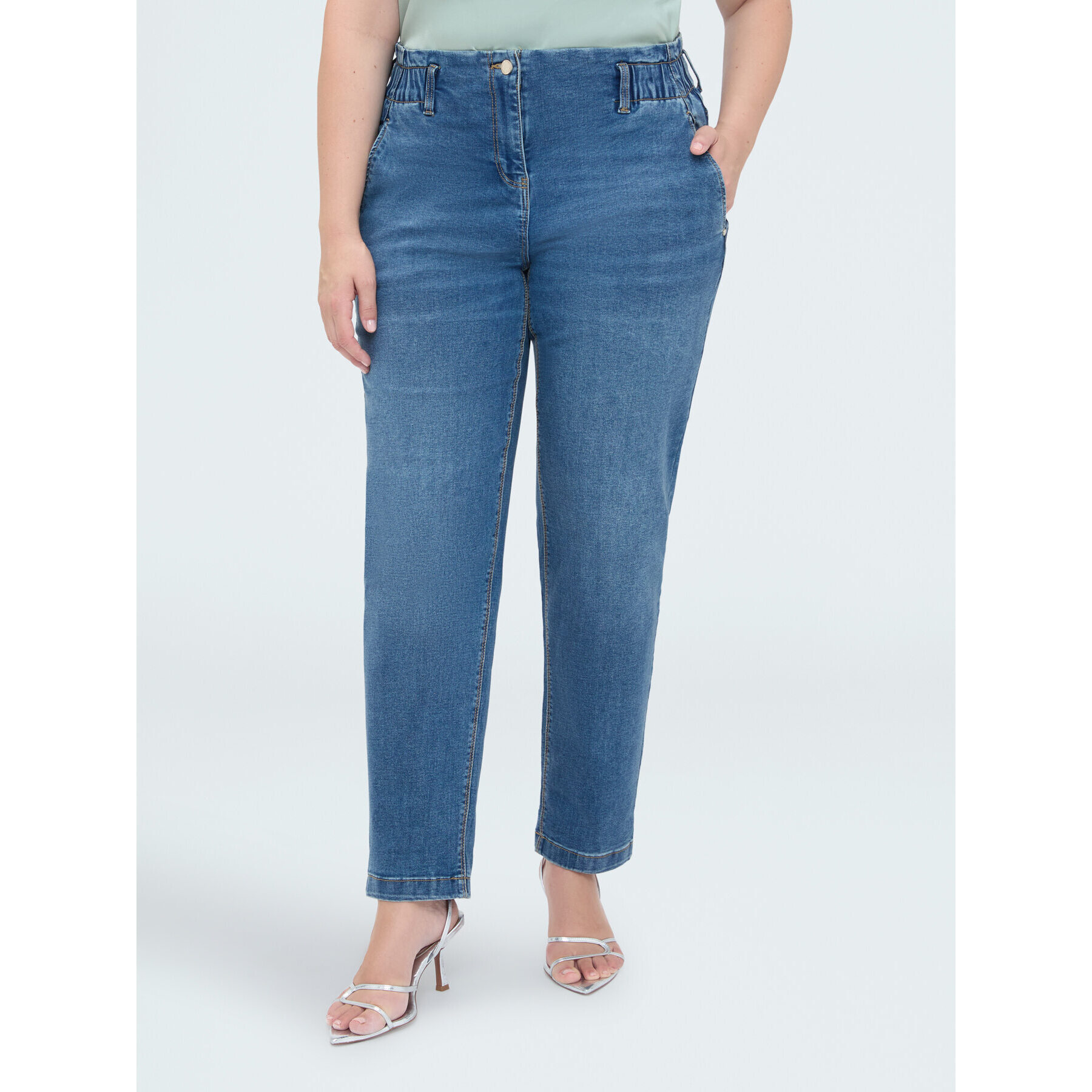 Fiorella Rubino - Jeans Balloon effetto washed - Blu