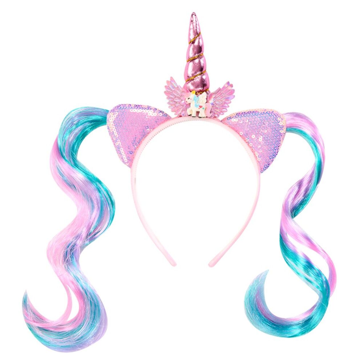 DIADEMA UNICORNIO PINKY CON MECHAS INF