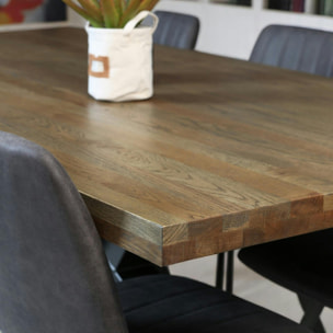 Table pied central en chêne 200 cm HUDSON