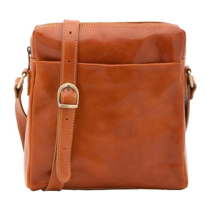 Borsa a tracolla uomo in vera pelle - Modello False - Made in Italy - 26.0 x 25.0 x 6.0 cm
