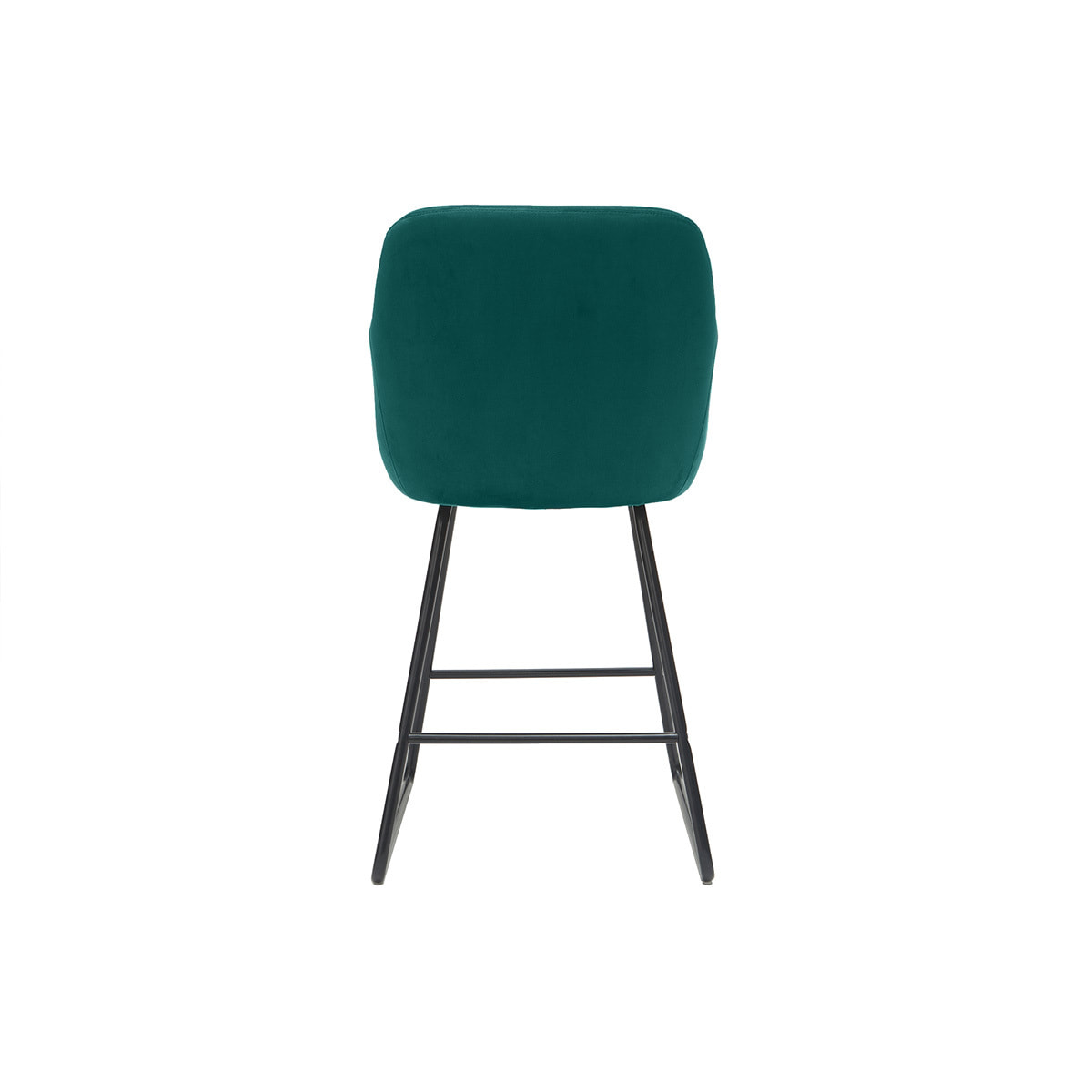 Tabourets de bar en velours bleu pétrole H65 cm (lot de 2) AMIKA