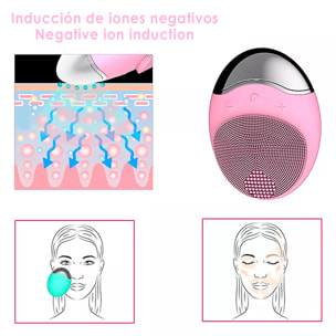 DAM Cepillo de limpieza facial. 12.000 revoluciones por minuto. Batería recargable. 6x4,2x8,3 Cm. Color: Fucsia