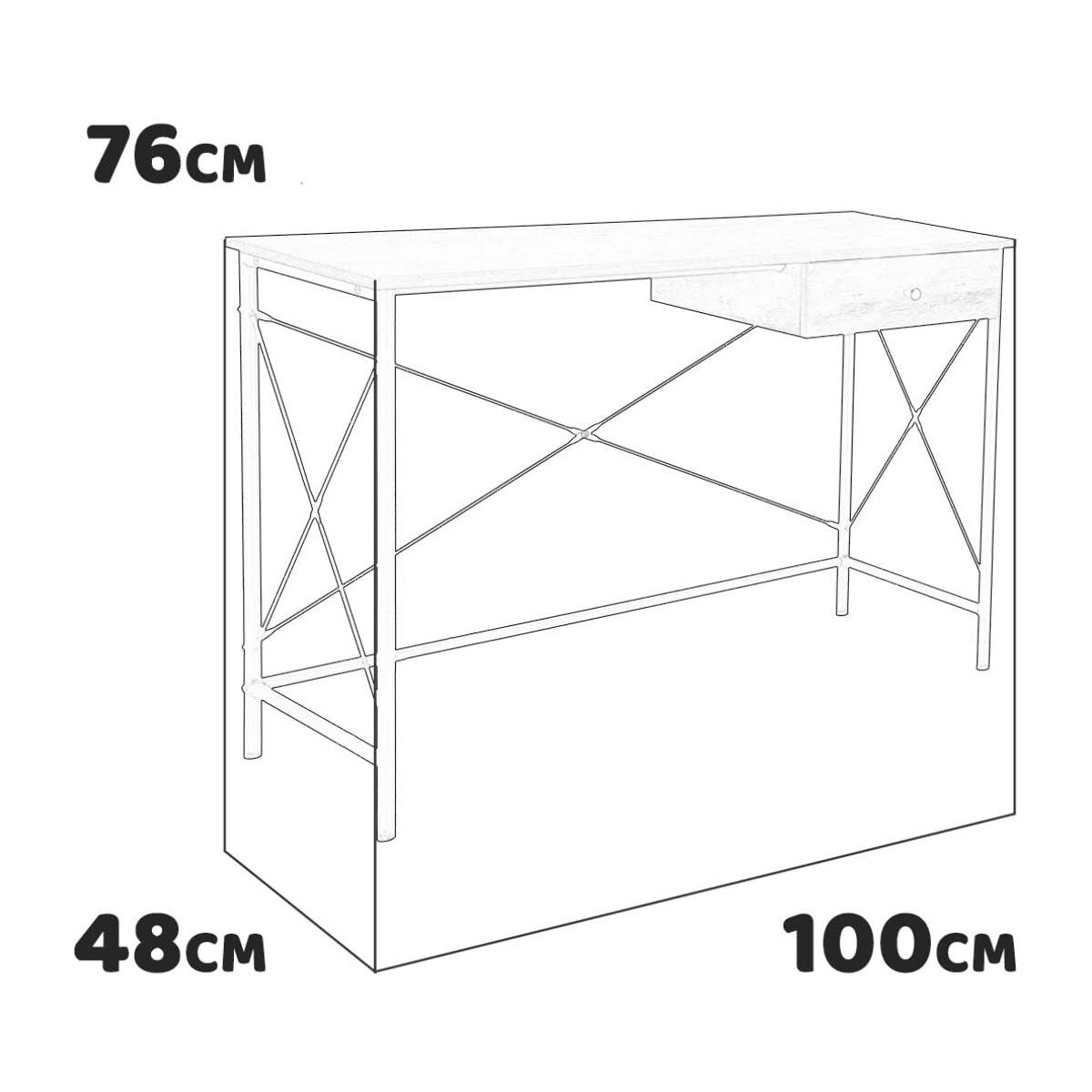 Oscar - scrivania in legno e metallo con cassetto - 100x48x76 cm