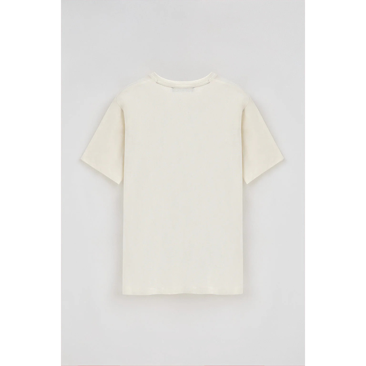 Maglietta ecrù a maniche corte e scollo a V con ricamo Rigby Best