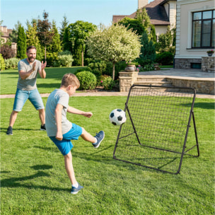 Red de Rebote Plegable, Reboteador de Fútbol Ángulo Ajustable de 5 Niveles, con Tubo de Acero, Fácil de Instalar, para Entrenamiento de Fútbol, 120x73x112 cm, Negro