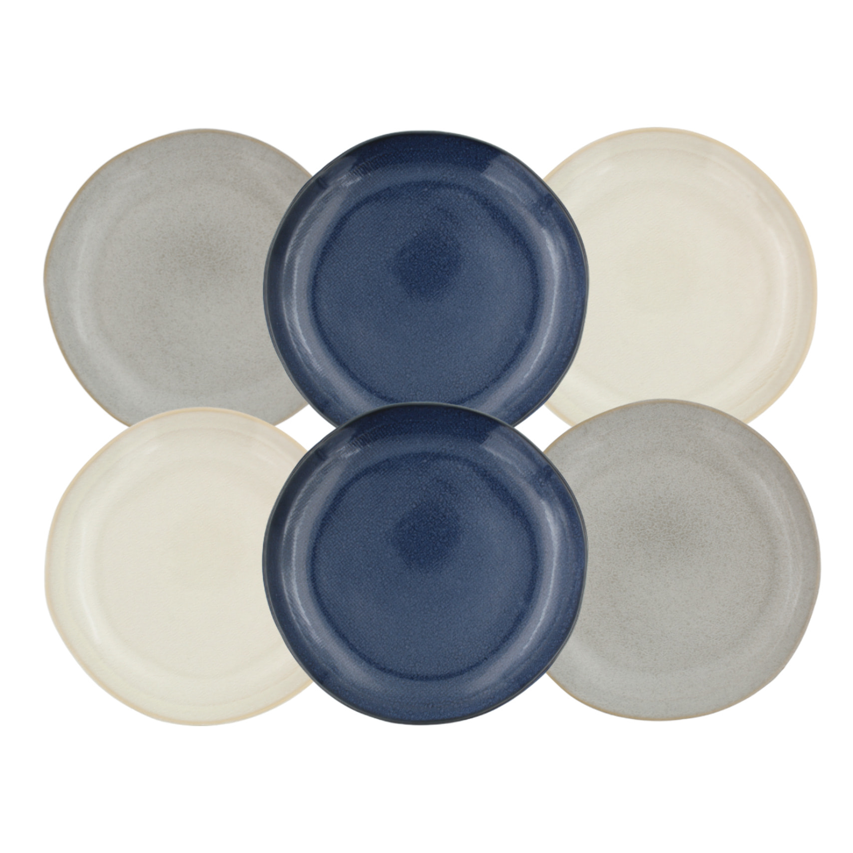 Lot de 6 grandes assiettes, OIA
