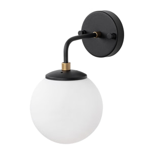 Aplique de pared, metal , negro, 15x21x27, casquillo E14 Max 40 W